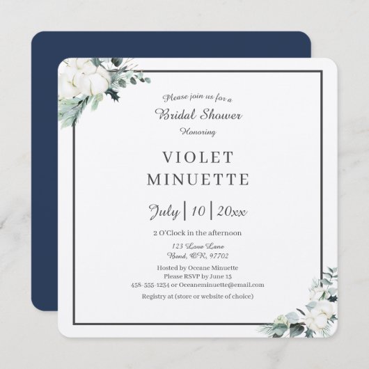 Eucalyptus Cotton | Felt Ecru v2 Vrijgezellenfeest Kaart (Voorkant / Achterkant)