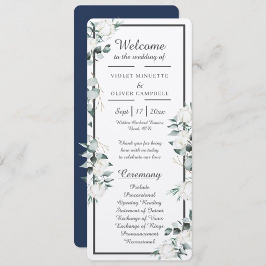 Eucalyptus Cotton | Flat-programma Felt Ecru Programmakaart (Voorkant / Achterkant)