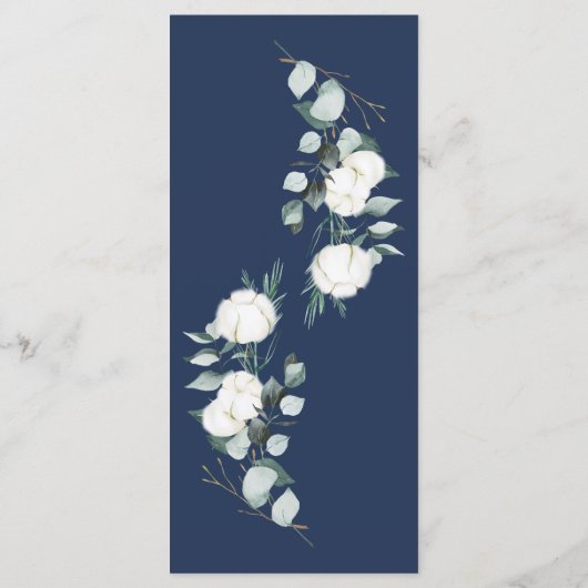 Eucalyptus Cotton | Menu White Modern Wedding (Achterkant)