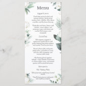 Eucalyptus Cotton | Menu White Modern Wedding (Voorkant)