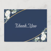 Eucalyptus Cotton | Moderne marinebruiloft bedankt Briefkaart (Voorkant)