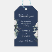 Eucalyptus Cotton | Moderne marinebruiloft Cadeaulabel (Voorkant)