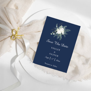 Eucalyptus Cotton   Moderne marinebruiloft Save The Date