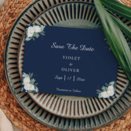 Eucalyptus Cotton | Moderne marinebruiloft Save The Date