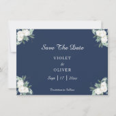 Eucalyptus Cotton | Moderne marinebruiloft Save The Date (Voorkant)