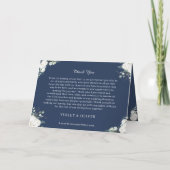 Eucalyptus Cotton | Navy Modern Folded Wedding Programma (Achterkant)