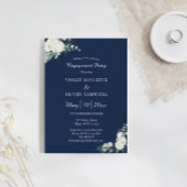 Eucalyptus Cotton Navy Modern v2 Engagement Party Kaart