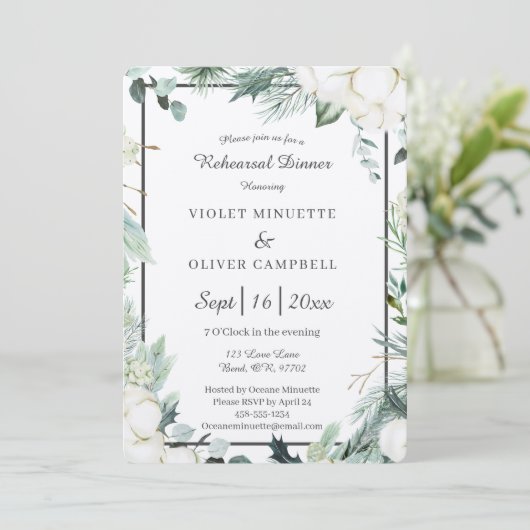 Eucalyptus Cotton | Smelt Ecru-repetitie Kaart (Staand voorkant)