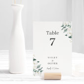 Eucalyptus Cotton | White Modern v2 Table Number Kaart