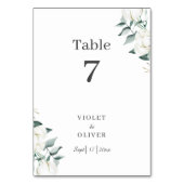Eucalyptus Cotton | White Modern v2 Table Number Kaart (Achterkant)