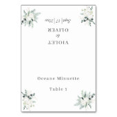 Eucalyptus Cotton | Wit modern huwelijk vouwbaar Kaart (Voorkant)