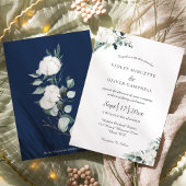 Eucalyptus Cotton | Witte moderne bruiloft Kaart