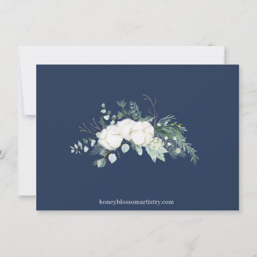 Eucalyptus Cotton | Witte moderne bruiloft Save The Date (Achterkant)