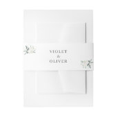 Eucalyptus Cotton | Witte moderne bruiloft Uitnodigingen Wikkel (Voorkant Voorbeeld)