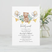 Eucalyptus Couple Baby shower Beer Greenery Script Kaart (Staand voorkant)