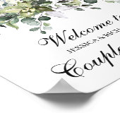 Eucalyptus Couple Shower Welkome Poster Sign (Hoek)
