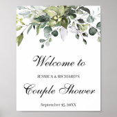 Eucalyptus Couple Shower Welkome Poster Sign (Voorkant)