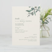 Eucalyptus Cream & Donkergroen Modern Vrijgezellen Kaart (Staand voorkant)