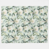 Eucalyptus Cream Salie Bloemen Fleece Gooi Deken (Voorkant (Horizontaal))