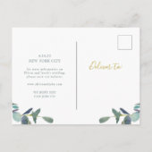 Eucalyptus crest | bladeren en goud sparen de datu briefkaart (Achterkant)
