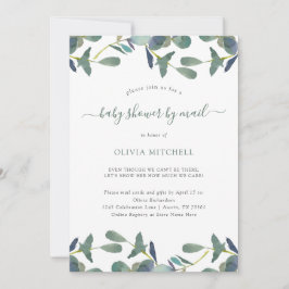Eucalyptus Crest Green verlaat Baby shower per pos Kaart