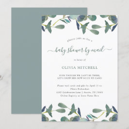 Eucalyptus Crest Green verlaat Baby shower per pos Kaart