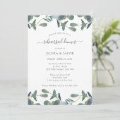 Eucalyptus crest | Groen blad repetitie diner Kaart (Staand voorkant)