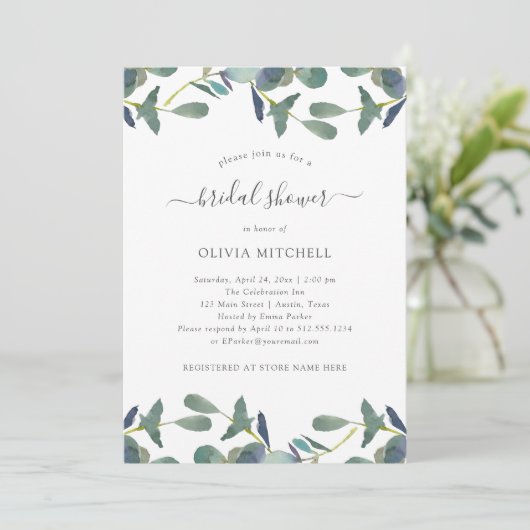 Eucalyptus crest | Groen blad Vrijgezellenfeest Kaart (Staand voorkant)