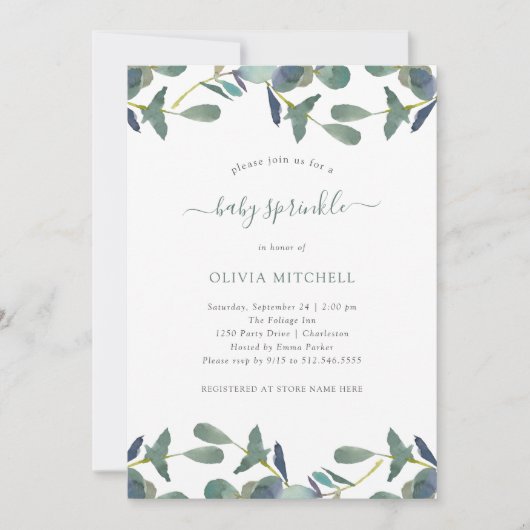 Eucalyptus Crest | Groene lederen Baby sprinkhanen Kaart (Voorkant)