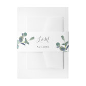 Eucalyptus crest | Monogram bruiloft Uitnodigingen Wikkel (Voorkant Voorbeeld)