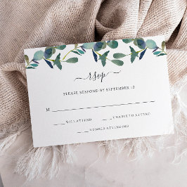 Eucalyptus crest | Trendy bruiloft RSVP Kaartje