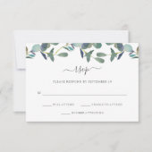 Eucalyptus crest | Trendy bruiloft RSVP Kaartje (Voorkant)