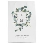 Eucalyptus Crest | Waterverf bruiloft en monogram Medium Cadeauzakje (Voorkant)