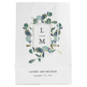 Eucalyptus Crest | Waterverf bruiloft en monogram Medium Cadeauzakje (Achterkant)