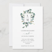 Eucalyptus crest | Waterverf bruiloft Kaart (Voorkant)