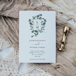 Eucalyptus crest | Waterverf bruiloft Kaart