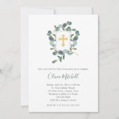 Eucalyptus Crest | Waterverf Eerste Heilige Commun Kaart (Voorkant)