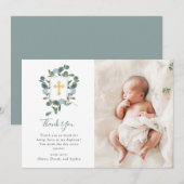 Eucalyptus crest | Waterverf en Fotodoop Bedankkaart (Voorkant / Achterkant)