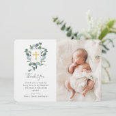 Eucalyptus crest | Waterverf en Fotodoop Bedankkaart (Staand voorkant)