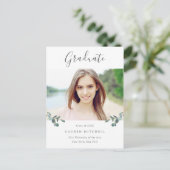 Eucalyptus crest | Waterverf Foto Afstuderen Uitnodiging Briefkaart (Staand voorkant)