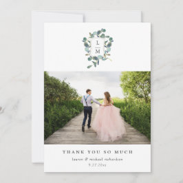 Eucalyptus crest | Waterverf Trouwfoto Bedankkaart