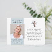 Eucalyptus Cross foto begrafenis dank u kaarten (Staand voorkant)