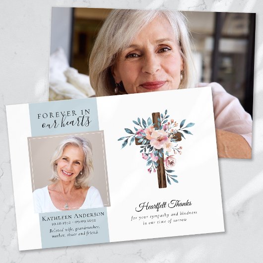 Eucalyptus Cross foto begrafenis dank u kaarten