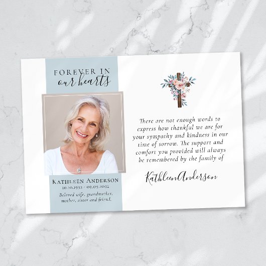 Eucalyptus Cross foto begrafenis dank u kaarten