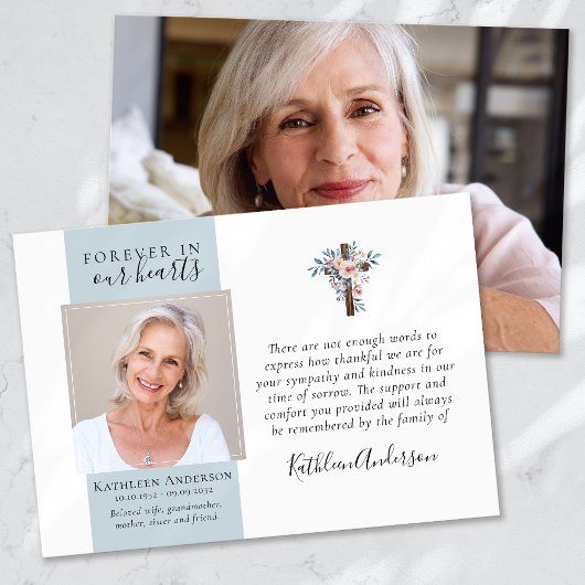 Eucalyptus Cross foto begrafenis dank u kaarten