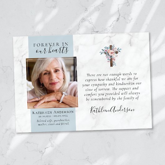 Eucalyptus Cross foto begrafenis dank u kaarten