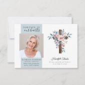 Eucalyptus Cross foto begrafenis dank u kaarten (Voorkant)