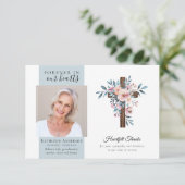 Eucalyptus Cross foto begrafenis dank u kaarten (Staand voorkant)