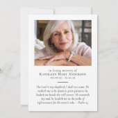 Eucalyptus Cross Foto Viering van het leven Begraf Kaart (Achterkant)