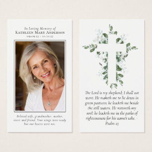 Eucalyptus Cross Memorial Prayer Kaart